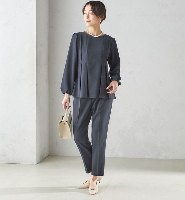 SHIPS for women「〈手洗い可能〉ダブル クロス パンツ（セレモニー対応可）」|スラックス|