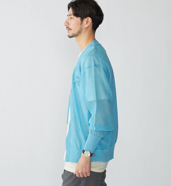 SHIPS「BENCH MARKING SHIRT: シアー ニット Vカーディガン」|カーディガン|