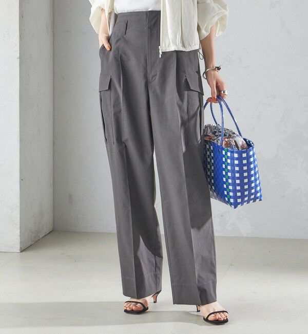 SHIPS for women「〈洗濯機可能〉ポリエステル 麻 カーゴ パンツ」|その他|