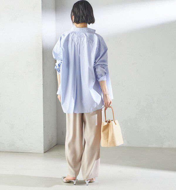 SHIPS for women「〈接触冷感 / 手洗い可能〉アセテート混 バック サテン ワイド パンツ」|その他|