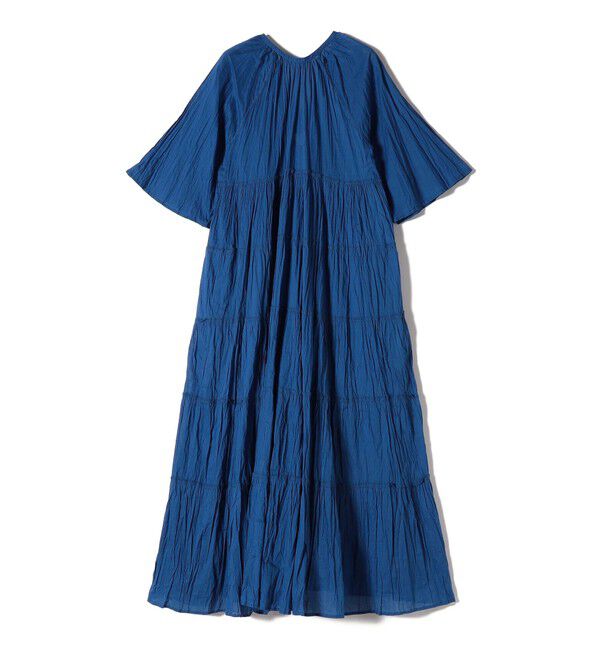 SHIPS for women「〈手洗い可能〉Fanaka:クリンクル 袖 フレア ロング ワンピース」|ワンピース|