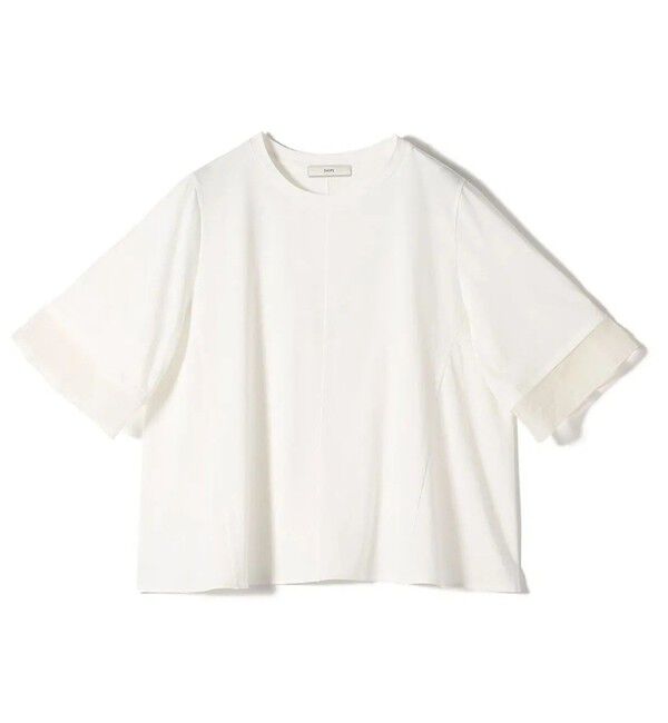 SHIPS for women「【WEB限定】〈接触冷感 / UVカット〉シアー オーガンジー コンビ プルオーバー」|Tシャツ・カットソー|
