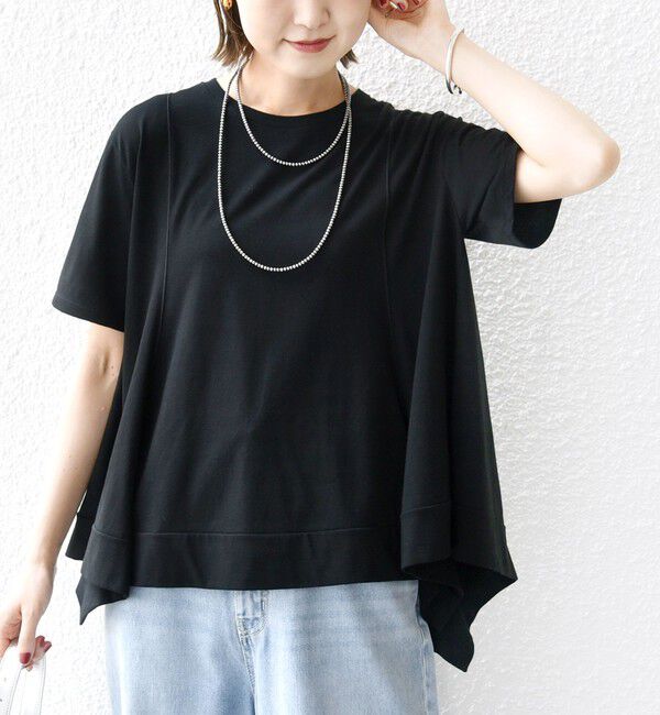 SHIPS for women「ヘムフレア ショート スリーブ プルオーバー」|Tシャツ・カットソー|