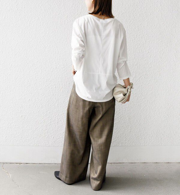 SHIPS for women「ワイド クルーネック コットン ロング スリーブ TEE」|Tシャツ・カットソー|