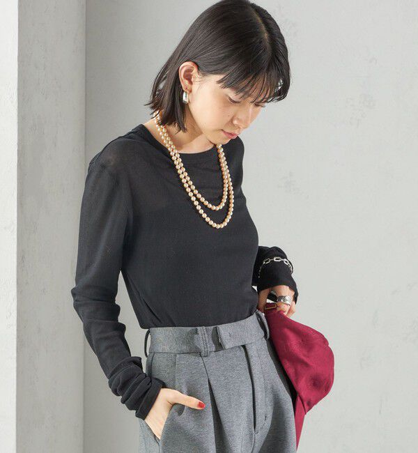 SHIPS for women「s.oyamadaコラボ:〈手洗い可能〉シアー テレコ ロング スリーブ TEE」|Tシャツ・カットソー|