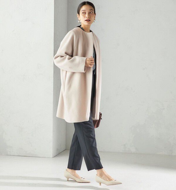 SHIPS for women「Pure SUPER100 ノーカラー コート」|ノーカラーコート|