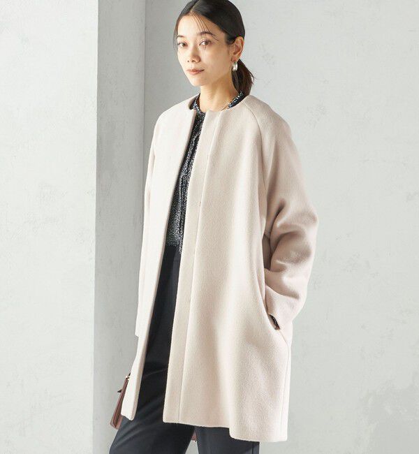 SHIPS for women「Pure SUPER100 ノーカラー コート」|ノーカラーコート|