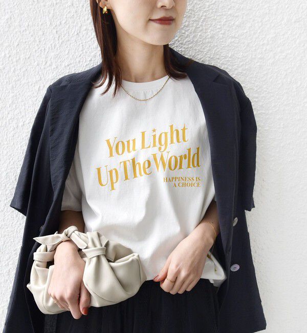 SHIPS for women「【SHIPS別注】81BRANCA: 5分袖 ロゴ TEE」|Tシャツ・カットソー|