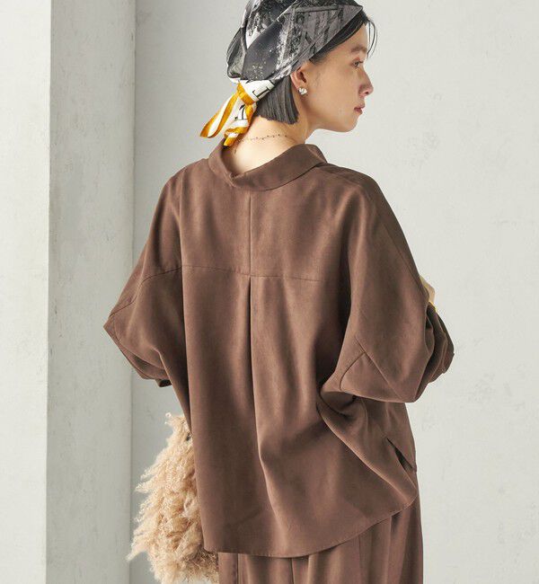 SHIPS for women「〈手洗い可能〉ポリエステル スエード シャツ 羽織」|シャツ・ブラウス|ブラウン