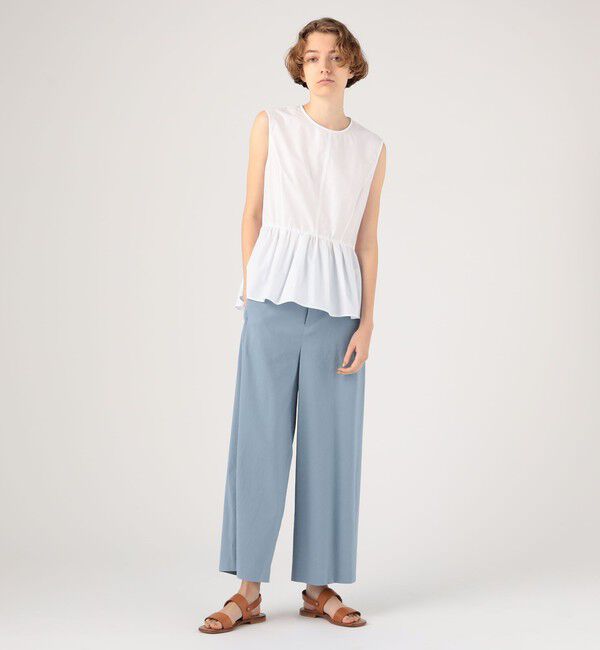 MACPHEE「レーヨンリネンコットン フレアクロップドパンツ」|その他|