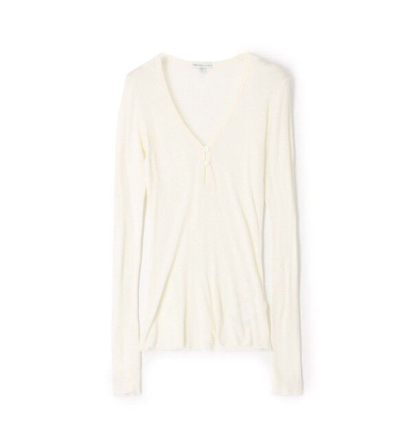 JAMES PERSE「コットンカシミヤブレンドリブ ヘンリーネックプルオーバー WVA3940」|Tシャツ・カットソー|13 ライトグレー