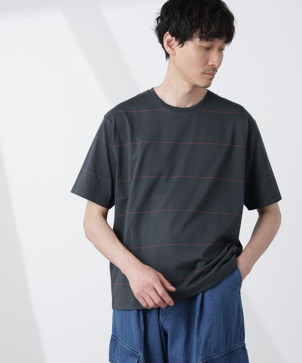 nano･universe「パネルボーダーTシャツ 半袖」|Tシャツ・カットソー|スミクロ1