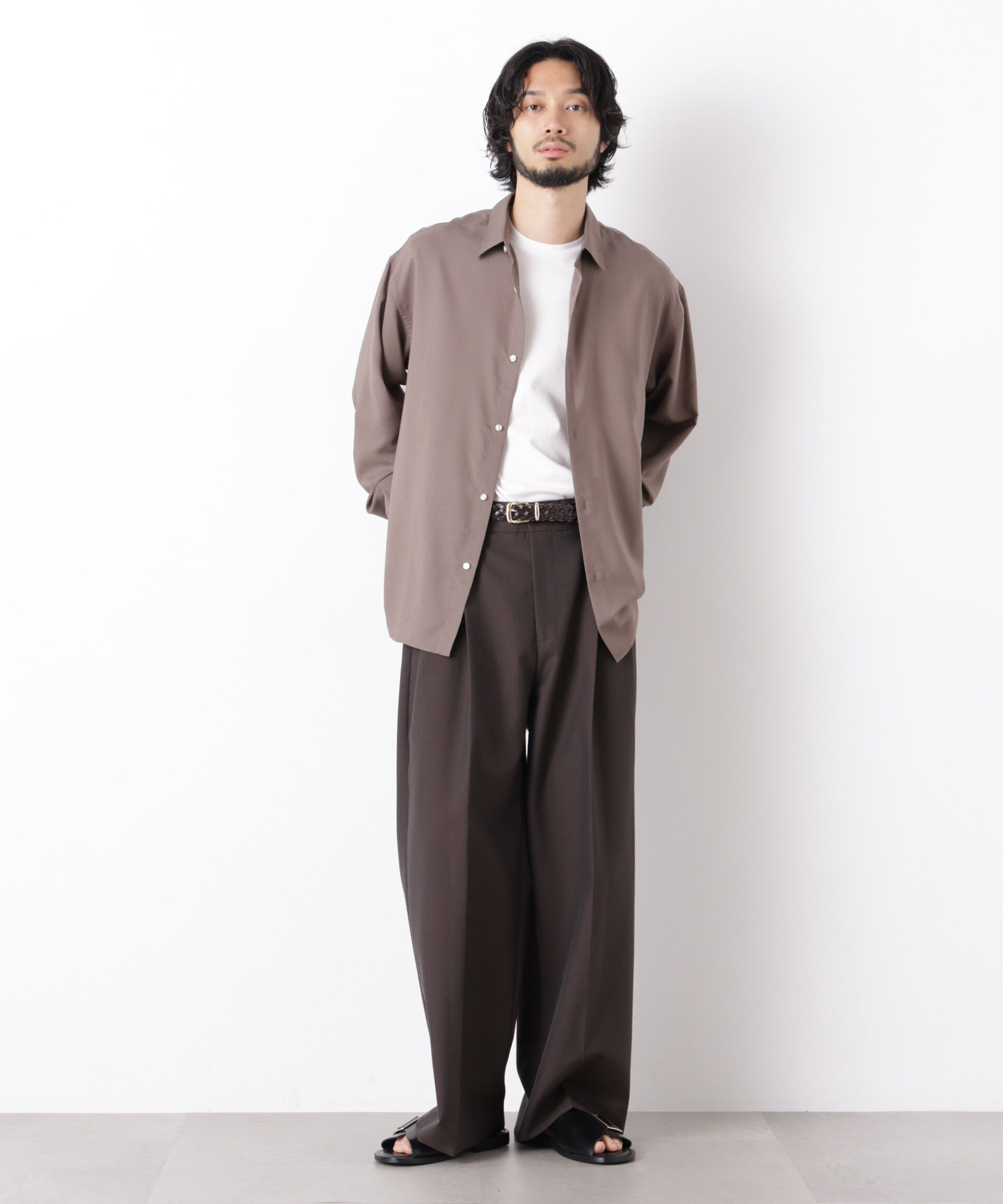  「｢OtoNANO｣LIM-BRESS ワイドシャツ 長袖」|シャツ・ブラウス|