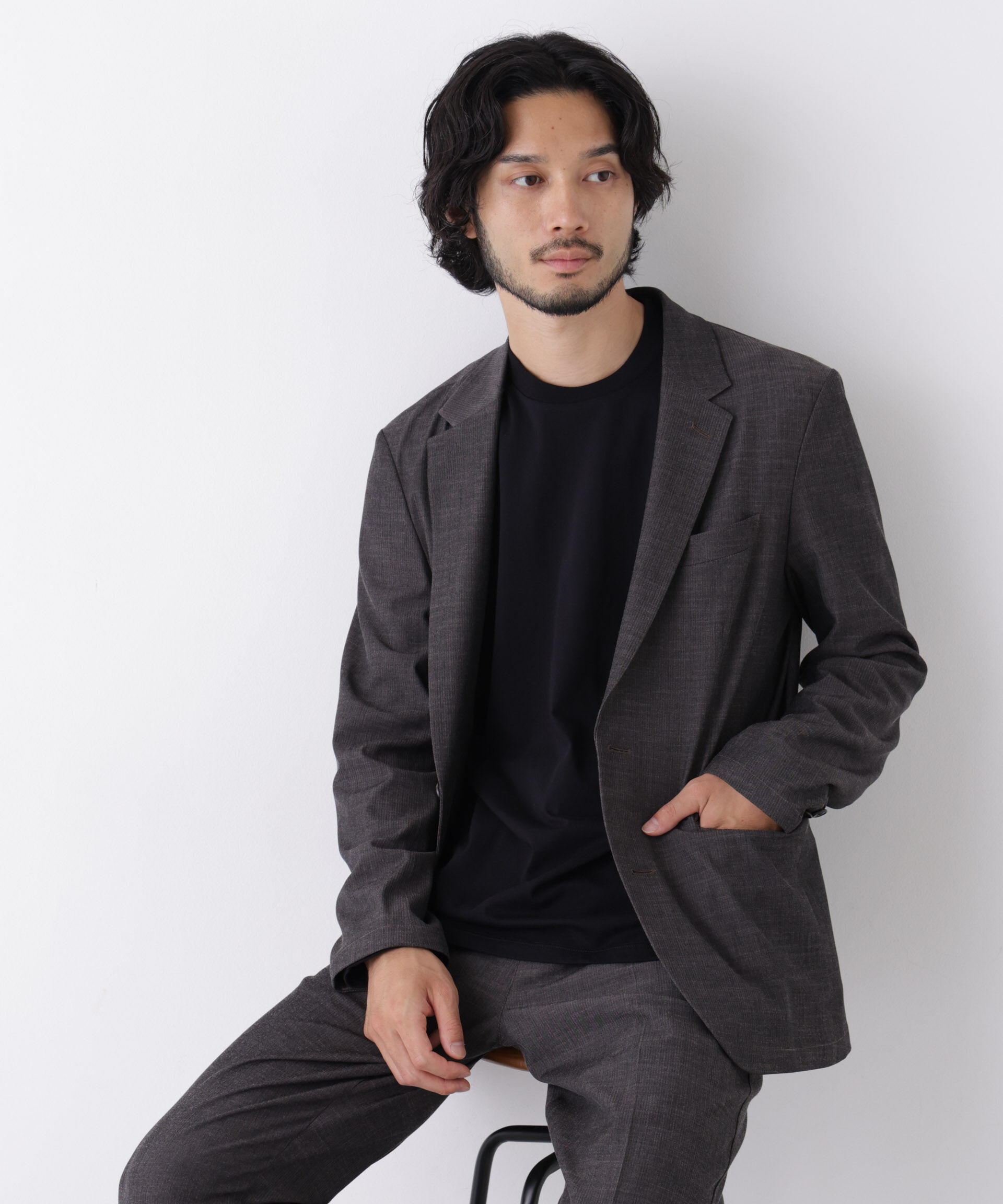 NANO universe「｢Damerino｣T/R パウダリー2WAYストレッチセットアップ」|スーツ|
