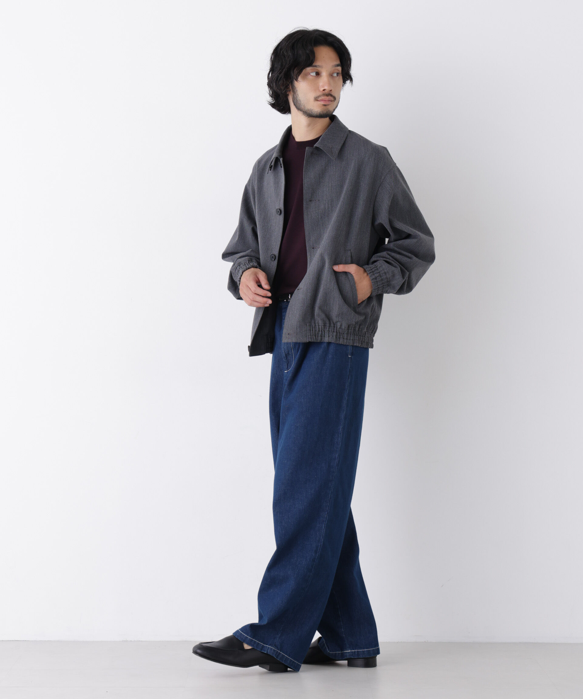 NANO universe「「OtoNANO」大人のワイドデニムパンツ」|チノ|