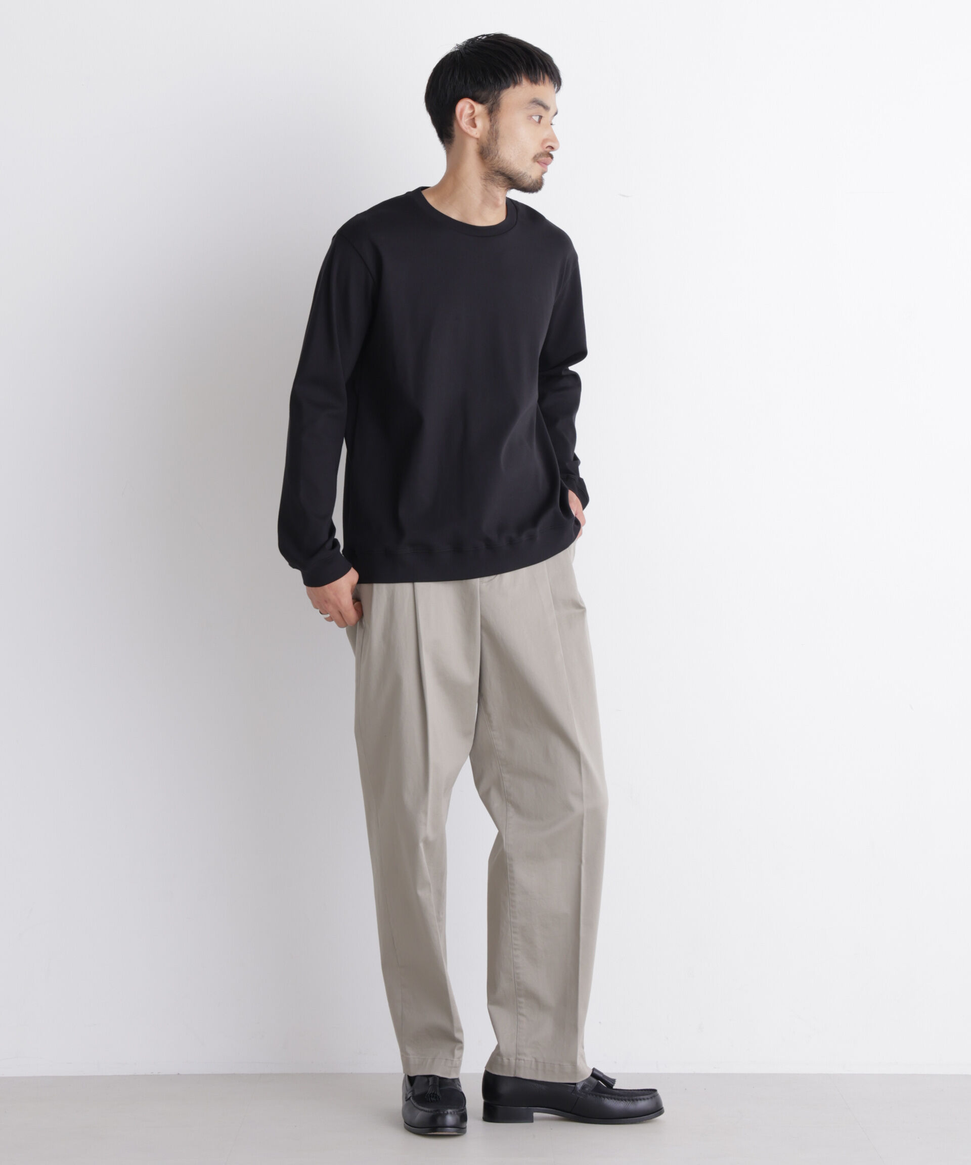 NANO universe「「FORMAL JERSEY」クルーネックカットソー長袖」|Tシャツ・カットソー|