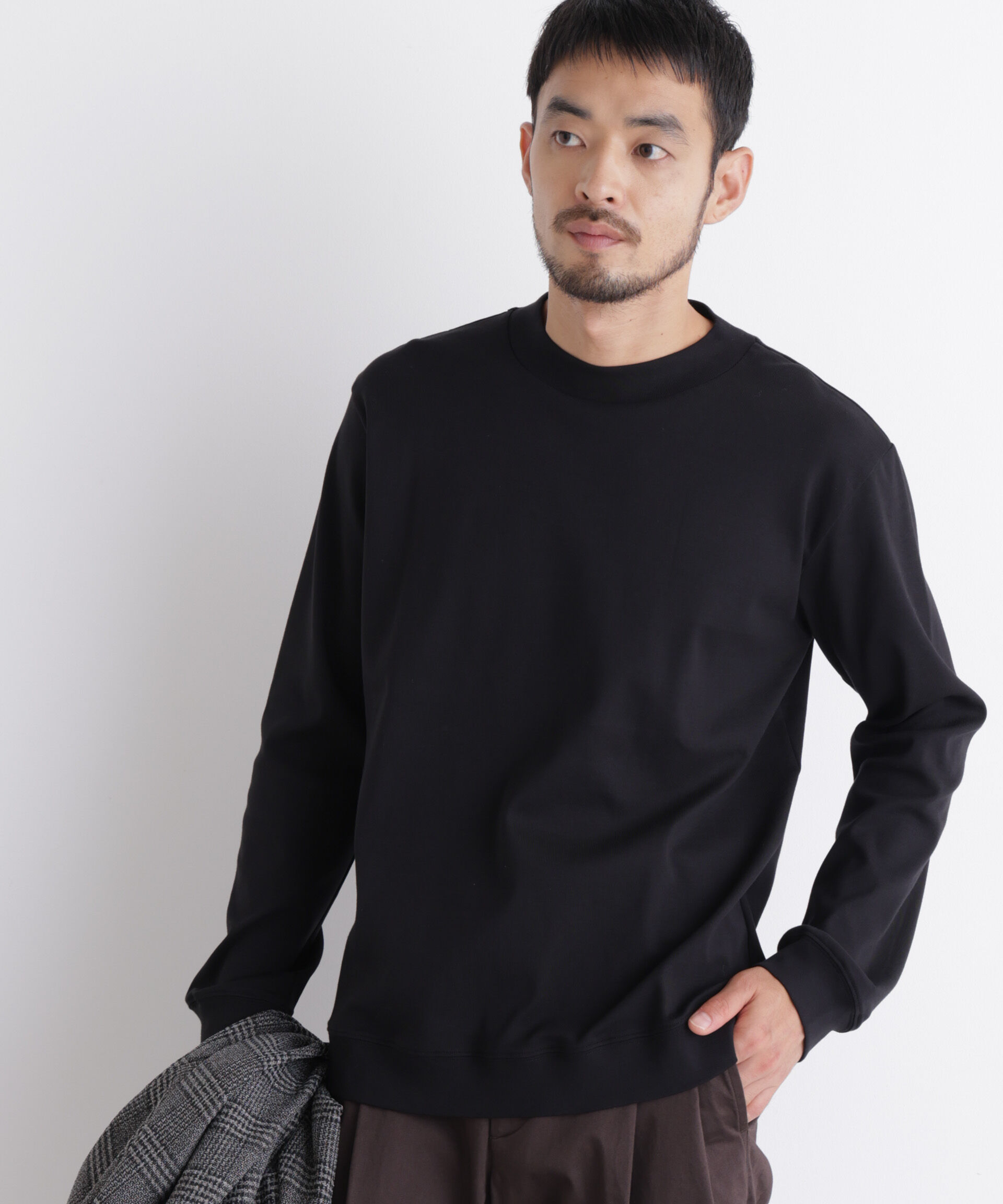 NANO universe「「FORMAL JERSEY」モックネックカットソー長袖」|Tシャツ・カットソー|