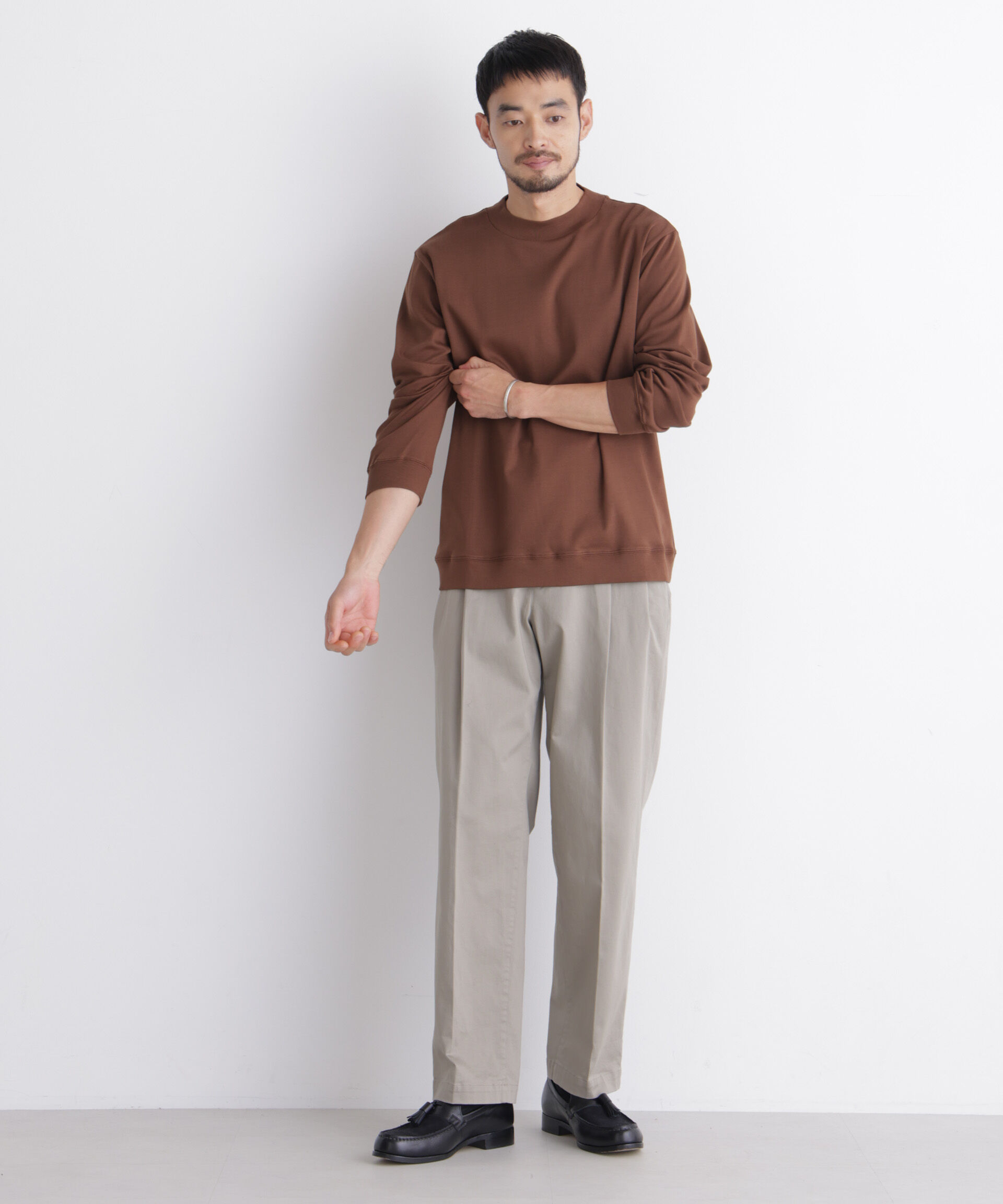 NANO universe「「FORMAL JERSEY」モックネックカットソー長袖」|Tシャツ・カットソー|
