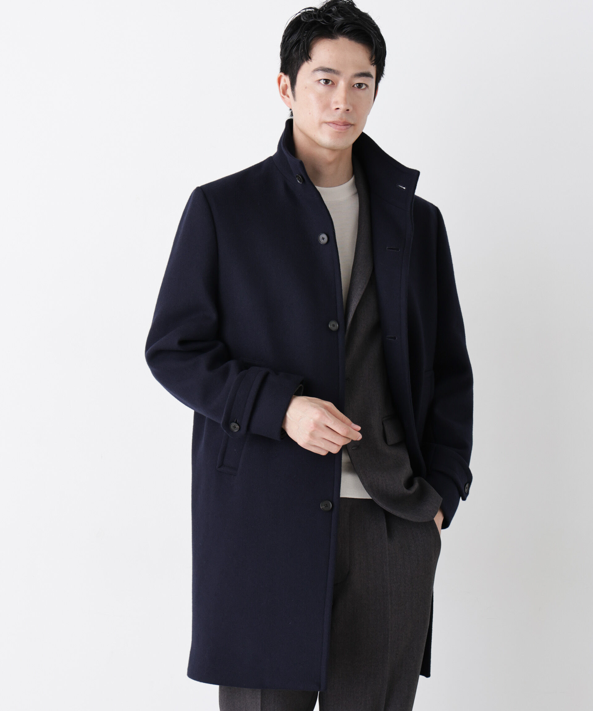 NANO universe「「NEW ON COAT」ウール/Nスタンドカラーコート」|その他|