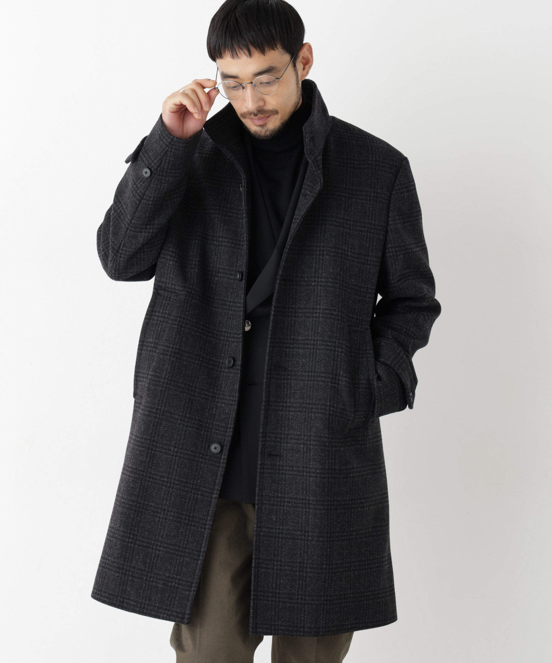 NANO universe「「NEW ON COAT」ウール/Nスタンドカラーコート」|その他|パターン1