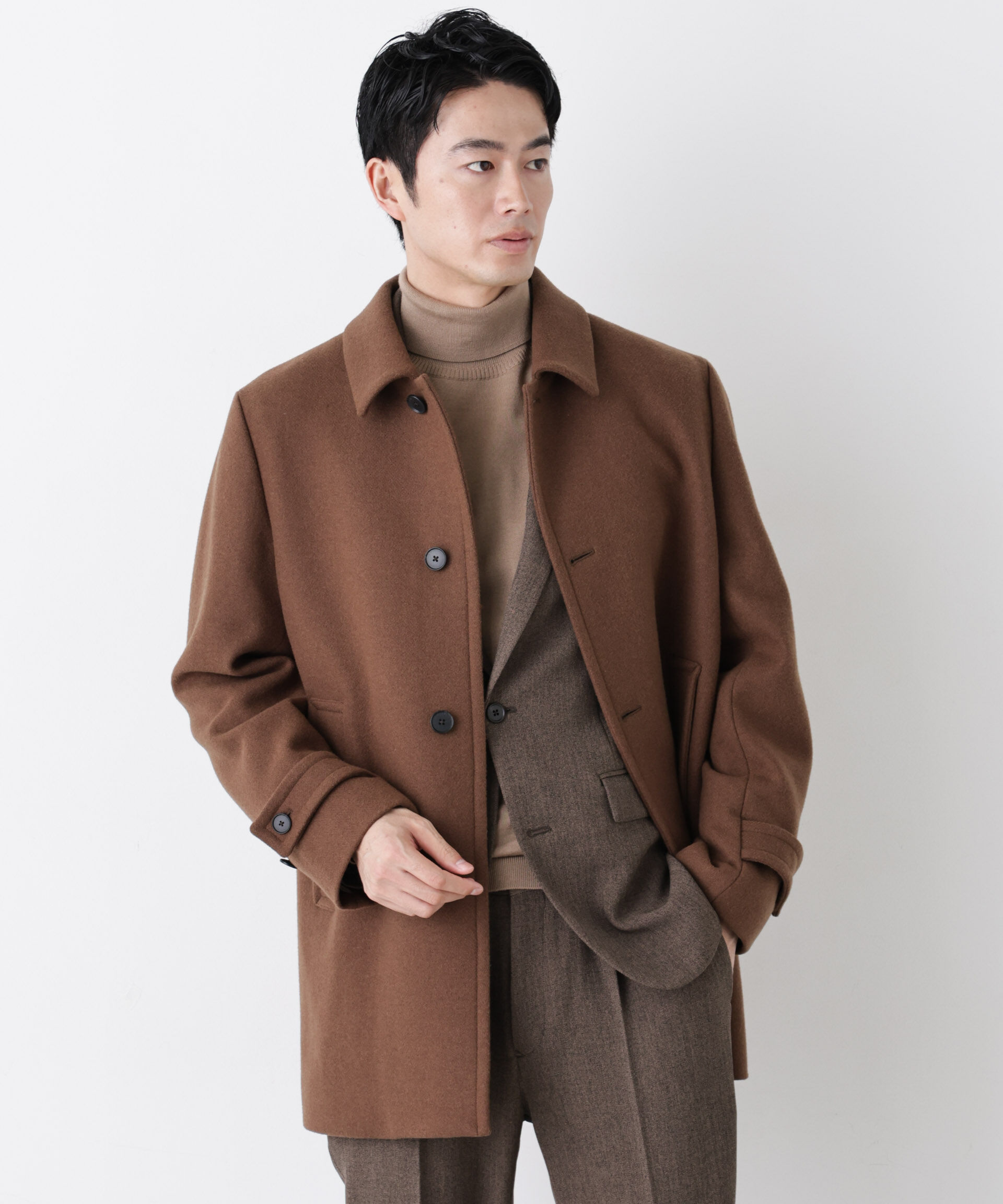 NANO universe「「NEW ON COAT」ウール/Nショートステンカラーコート」|その他|キャメルブラ 8