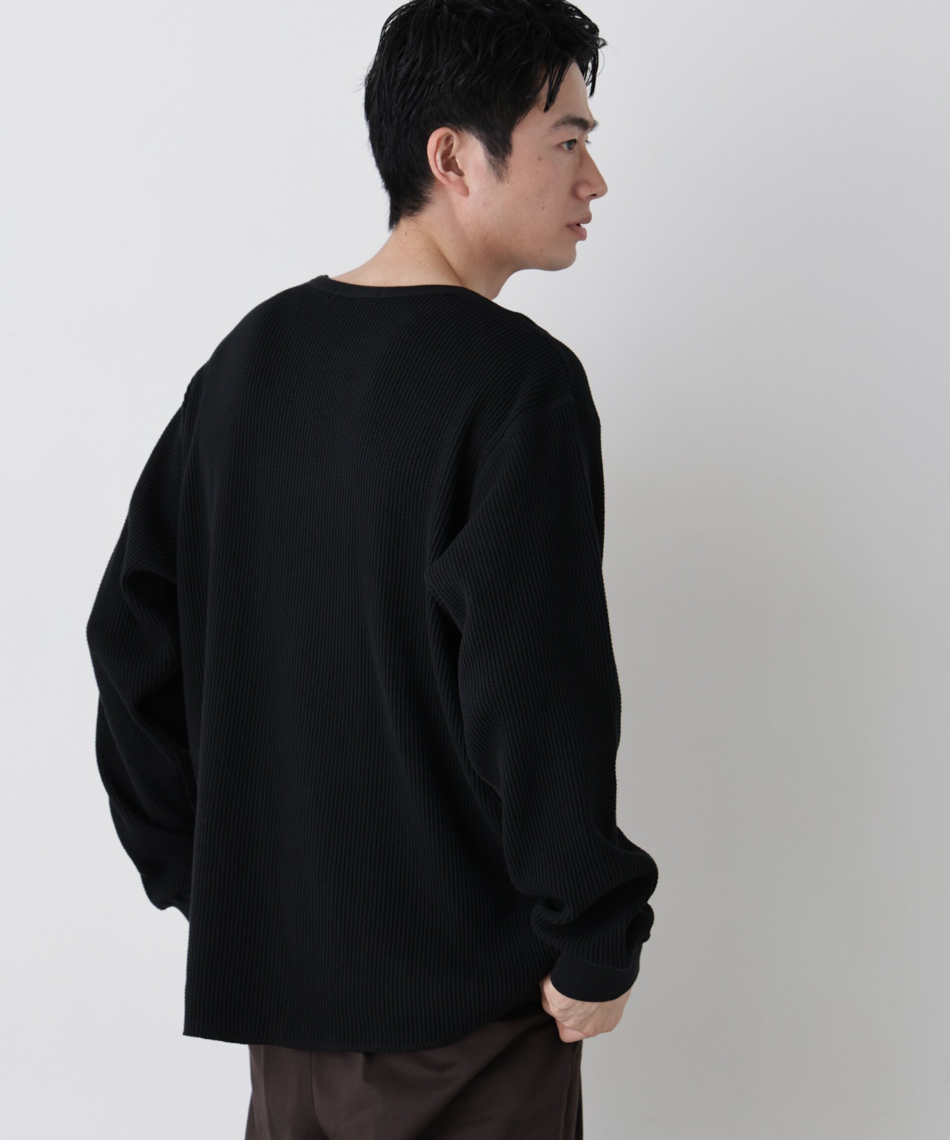 NANO universe「ヘヴィーワッフルクルーネックTシャツ 長袖」|Tシャツ・カットソー|