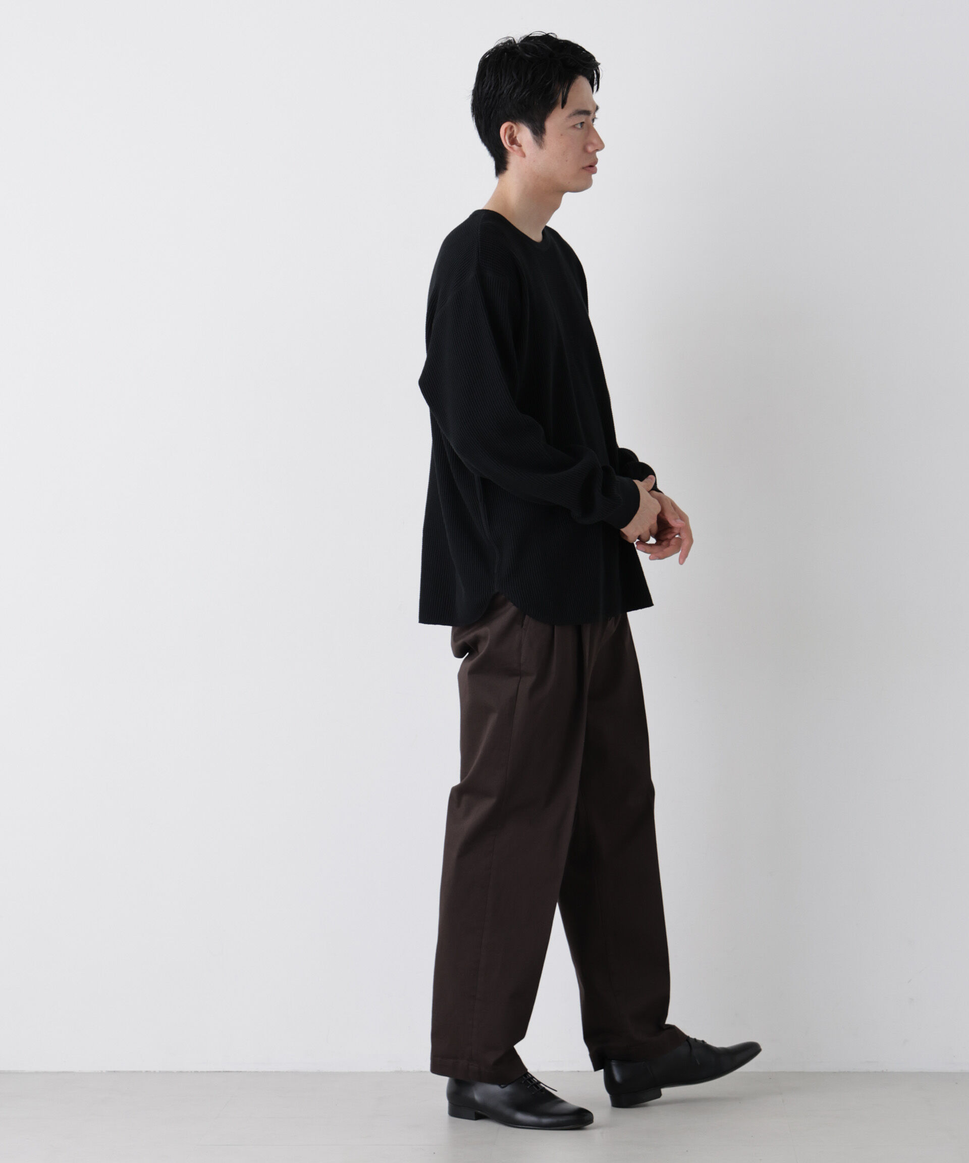 NANO universe「ヘヴィーワッフルクルーネックTシャツ 長袖」|Tシャツ・カットソー|