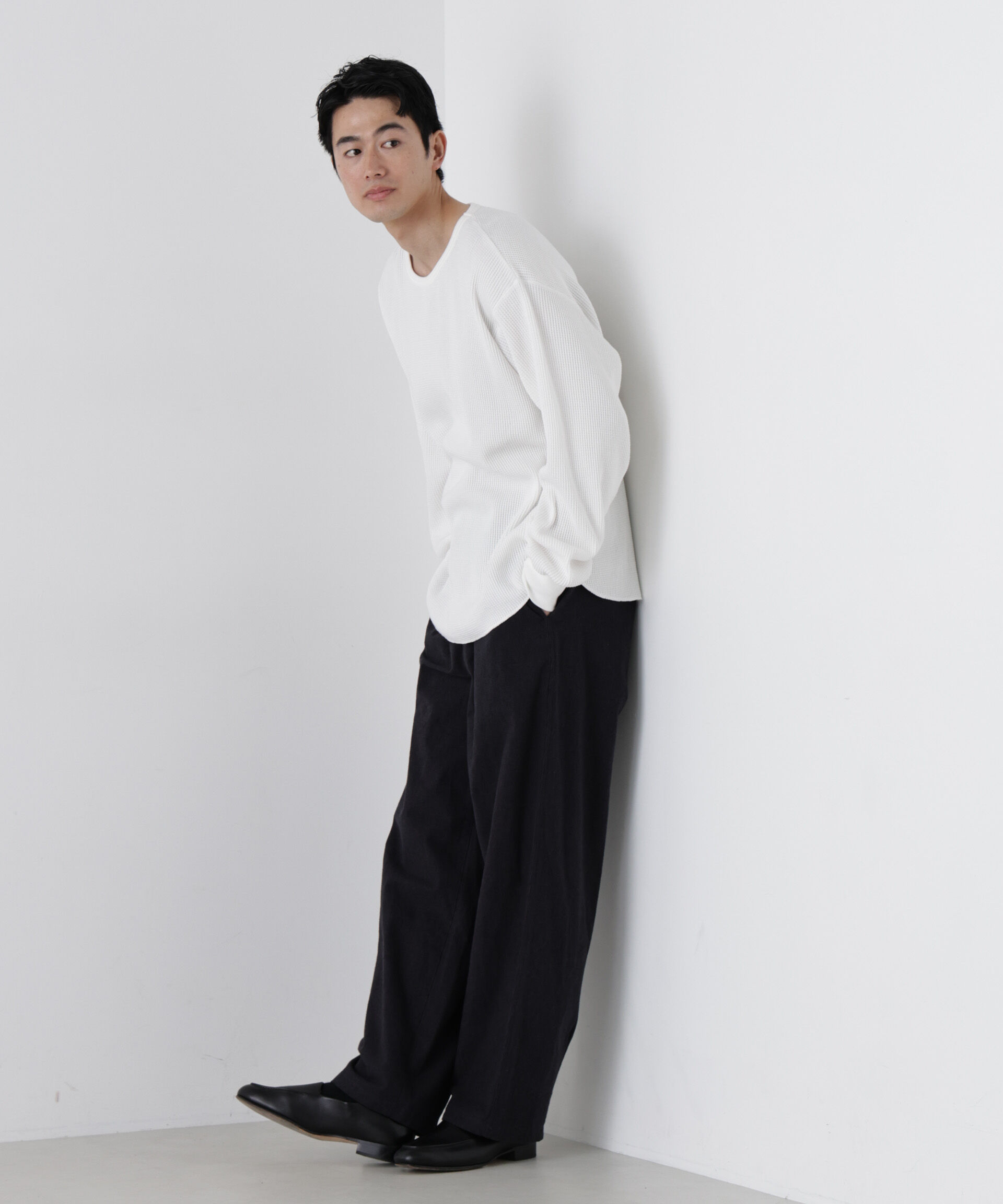 NANO universe「ヘヴィーワッフルクルーネックTシャツ 長袖」|Tシャツ・カットソー|