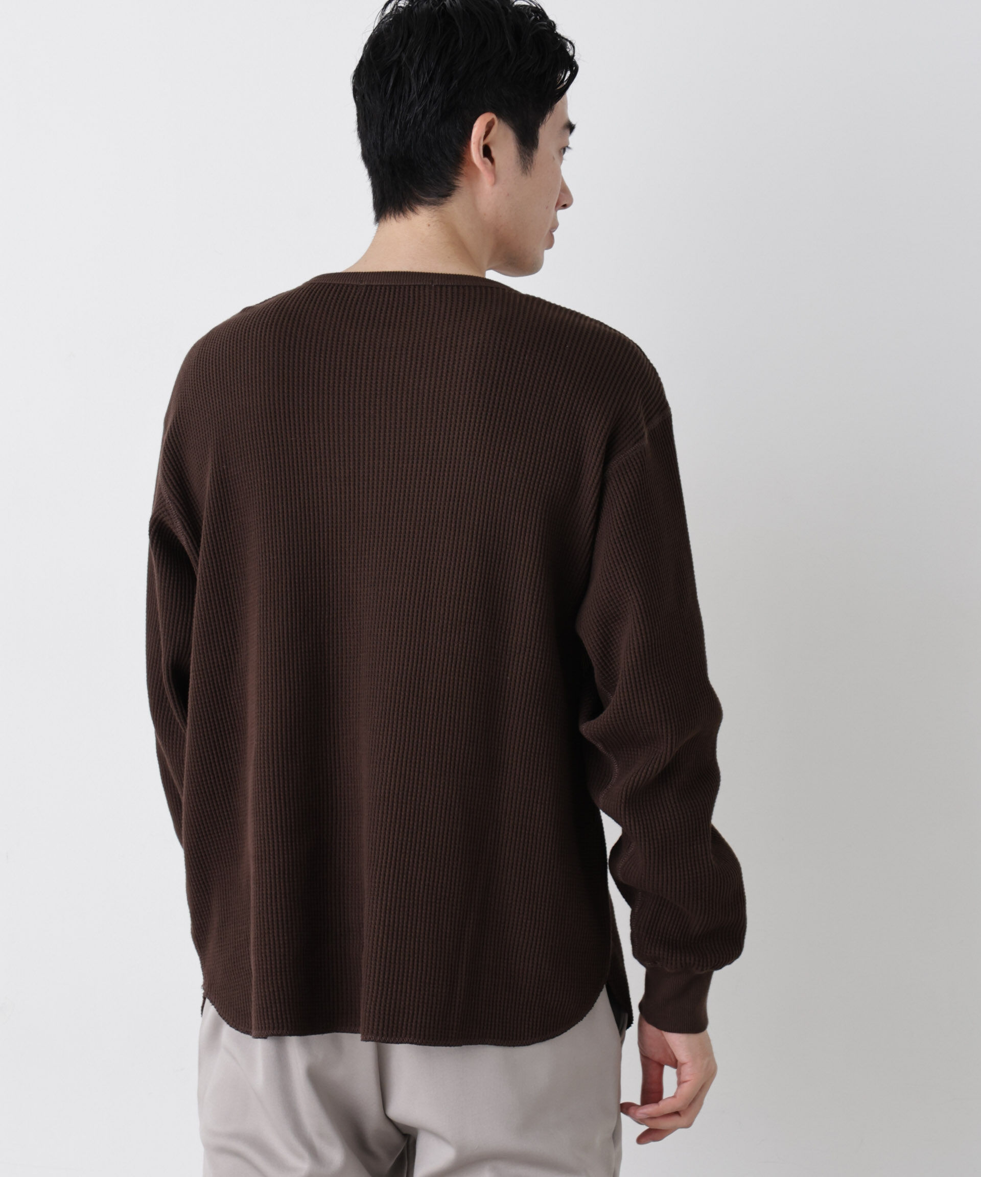 NANO universe「ヘヴィーワッフルクルーネックTシャツ 長袖」|Tシャツ・カットソー|