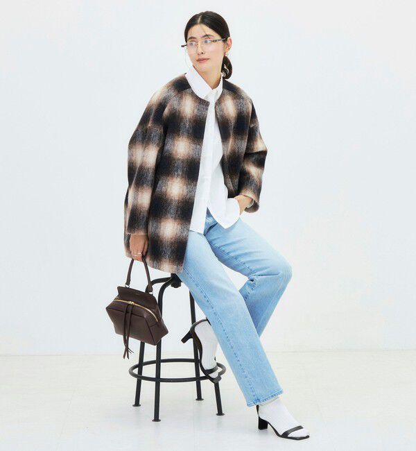 NOLLEY'S「チェックシャギーコート」|ダッフルコート|