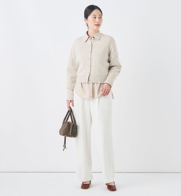 NOLLEY'S「【BECシリーズ】《手洗い可能》へアリーラメクルーネックカーディガン」|カーディガン|