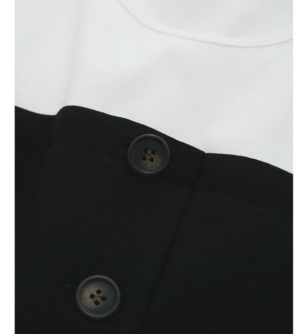VIS「【新色追加】【美easy】釦ビスチェTシャツドッキングプルオーバー【接触冷感/洗える】」|Tシャツ・カットソー|