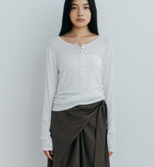  「〈NUE〉シアーヘンリー2WAYトップス」|Tシャツ・カットソー|