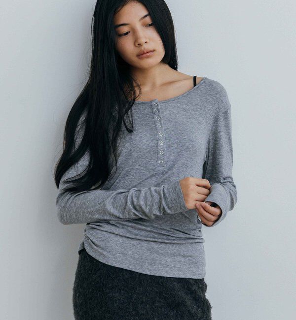  「〈NUE〉シアーヘンリー2WAYトップス」|Tシャツ・カットソー|