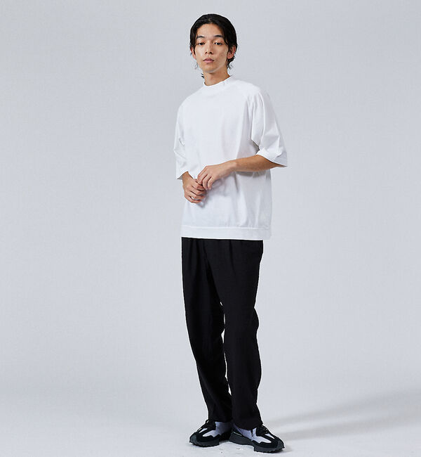 ABAHOUSE「【モックネック】度詰め天竺　ラグランスリーブＴシャツ」|Tシャツ・カットソー|