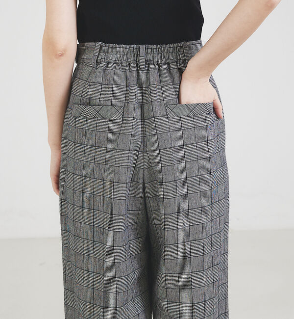 qualite「【セットアップ対応】リネングレンチェックパンツ」|その他|