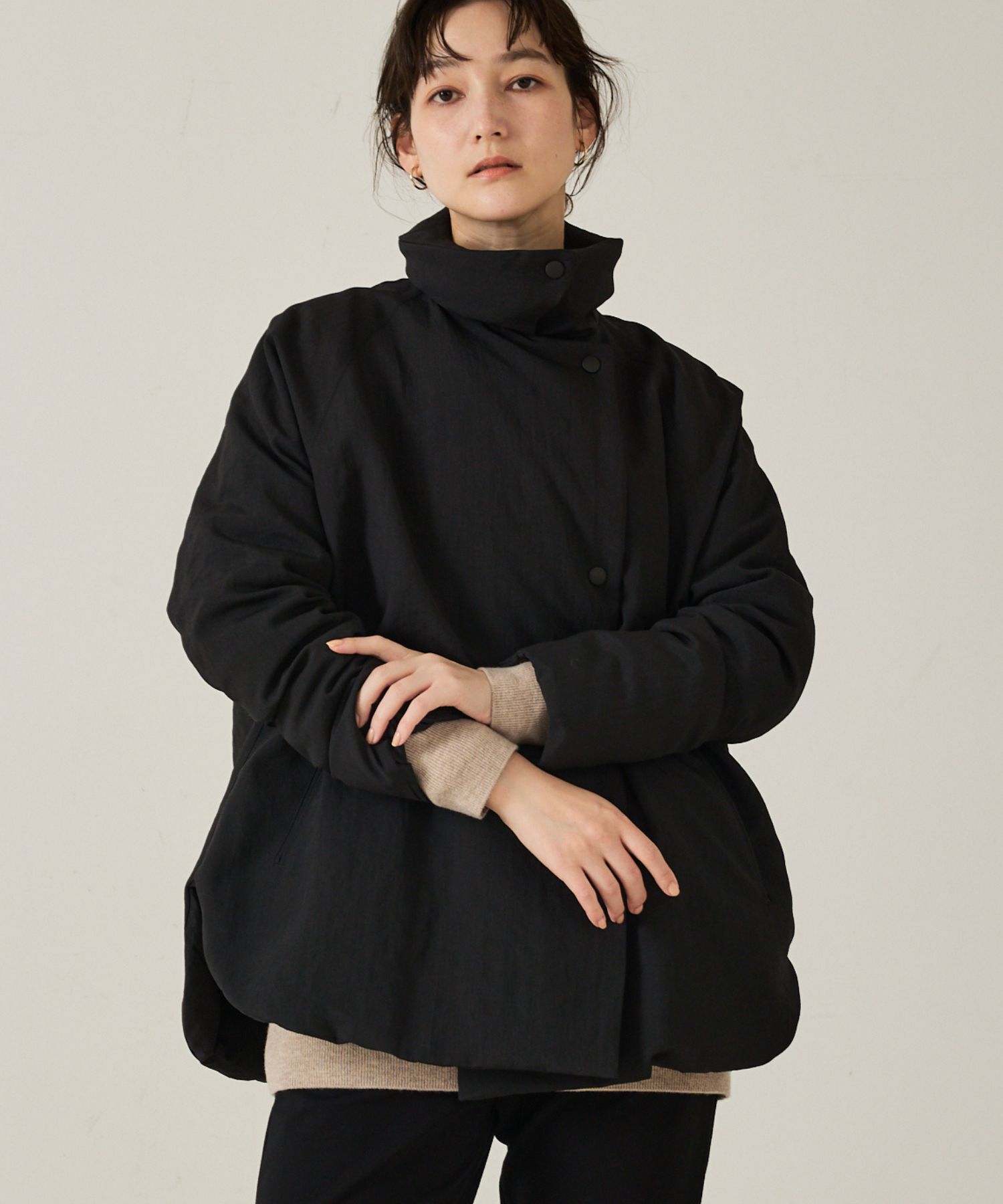qualite「最終在庫入荷！在庫あるのみ！【冬のマストダウン】タスランポリミドルダウン」|ダウン|ブラック