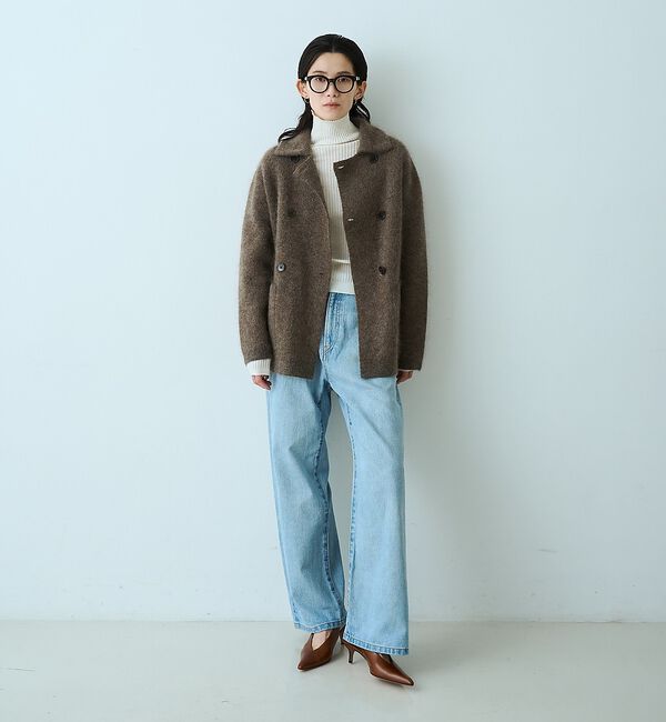 qualite「モヘアニットコート」|ピーコート|