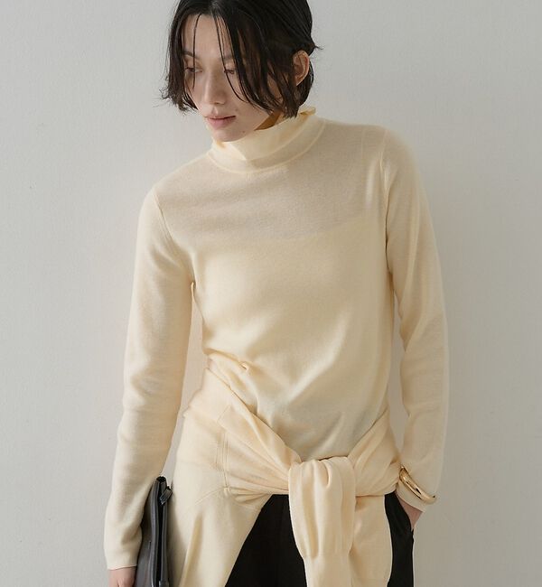 qualite「【アンサンブル可能】フェザートリミングニットプルオーバー」|ニット・セーター|アイボリー