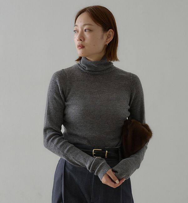 qualite「モヘア混ハイネックニットプルオーバー」|ニット・セーター|