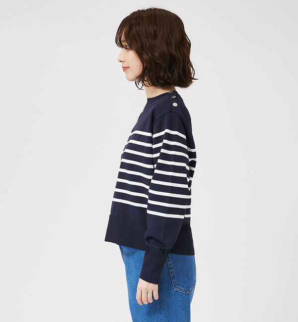 abahouse mavie「【セットアップ対応】ボーダーニットプルオーバー」|ニット・セーター|