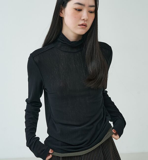 NOMINE「メッシュオフタートル｜シアー 配色」|Tシャツ・カットソー|
