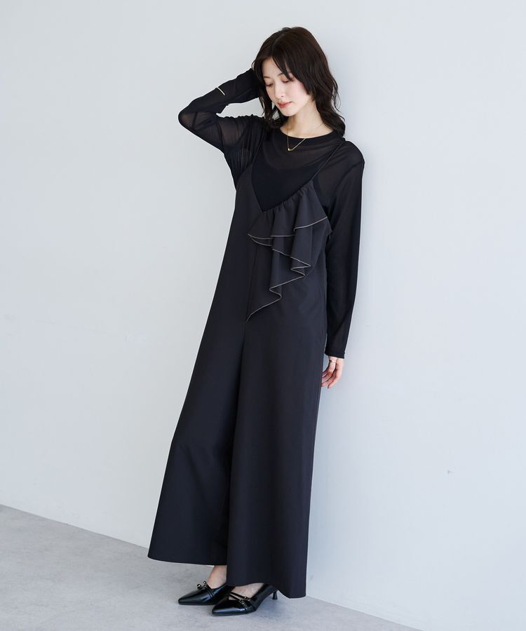 YECCA VECCA「ラッフルキャミオールインワン」|オールインワン|