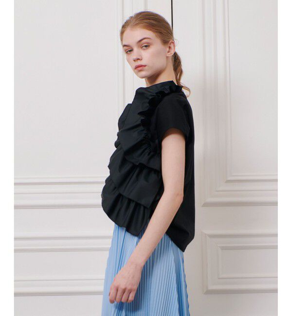 LOULOU WILLOUGHBY「【LOULOU WILLOUGHBY】ギャザーレイヤーＴシャツ」|Tシャツ・カットソー|