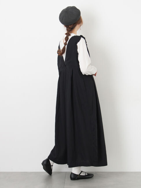 Samansa Mos2「【Cross&times;Linen】肩フリル前後2WAYジャンパースカート」|ワンピース|
