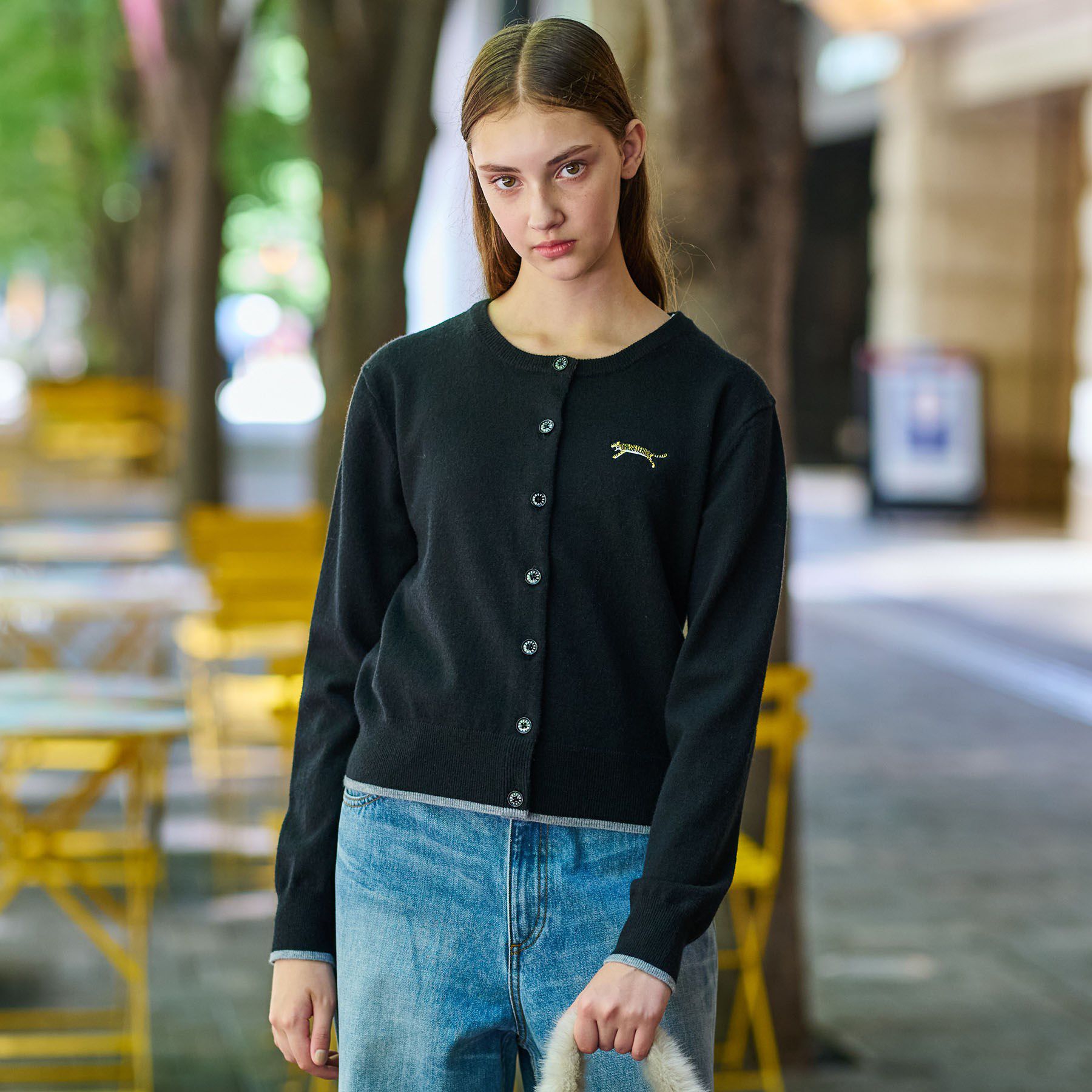 DRESSTERIOR「◆【CLASSY．12月号掲載】タイガーエンブロイダリークルーネックカーディガン」|カーディガン|
