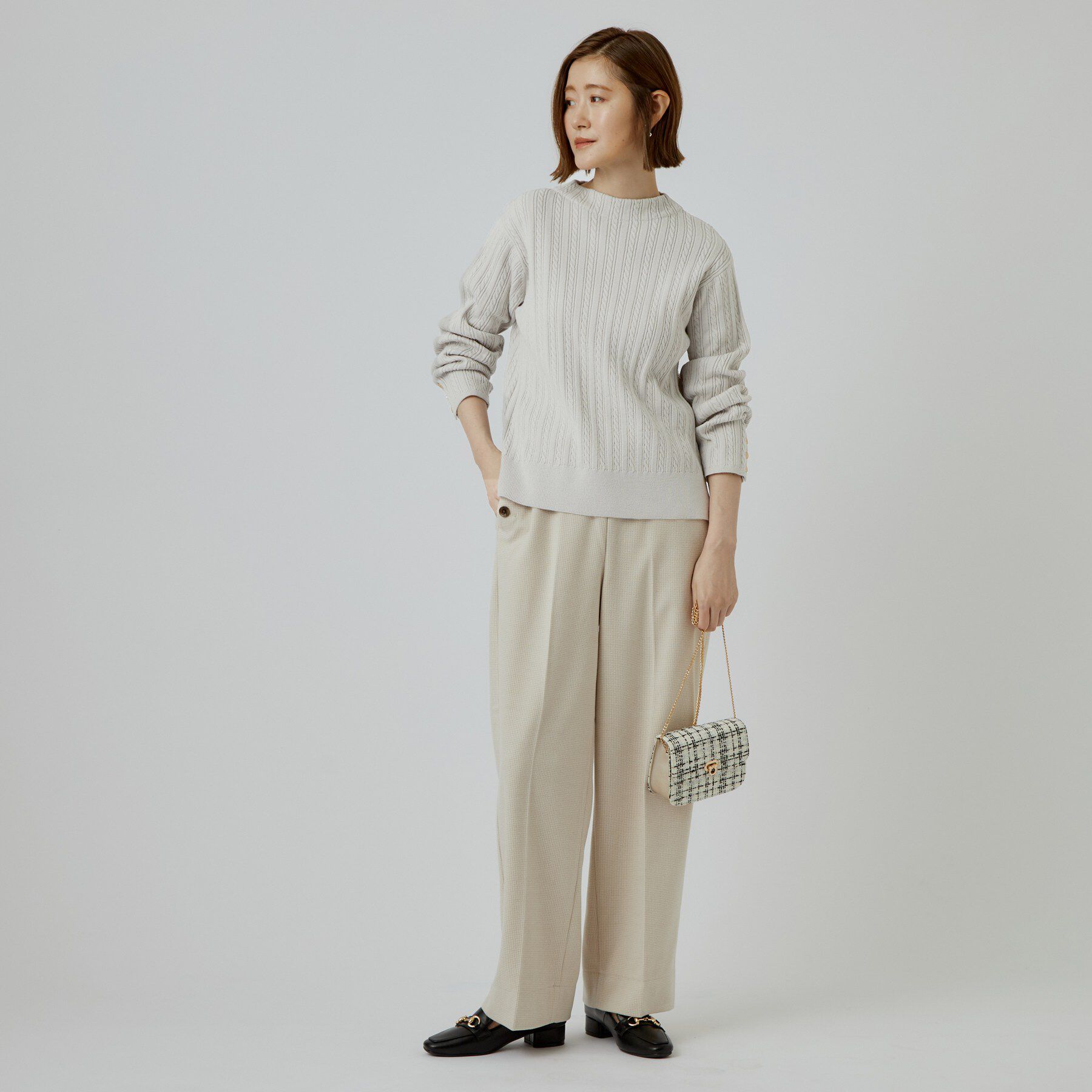 grove「【毛玉軽減】ミニケーブルニット」|ニット・セーター|