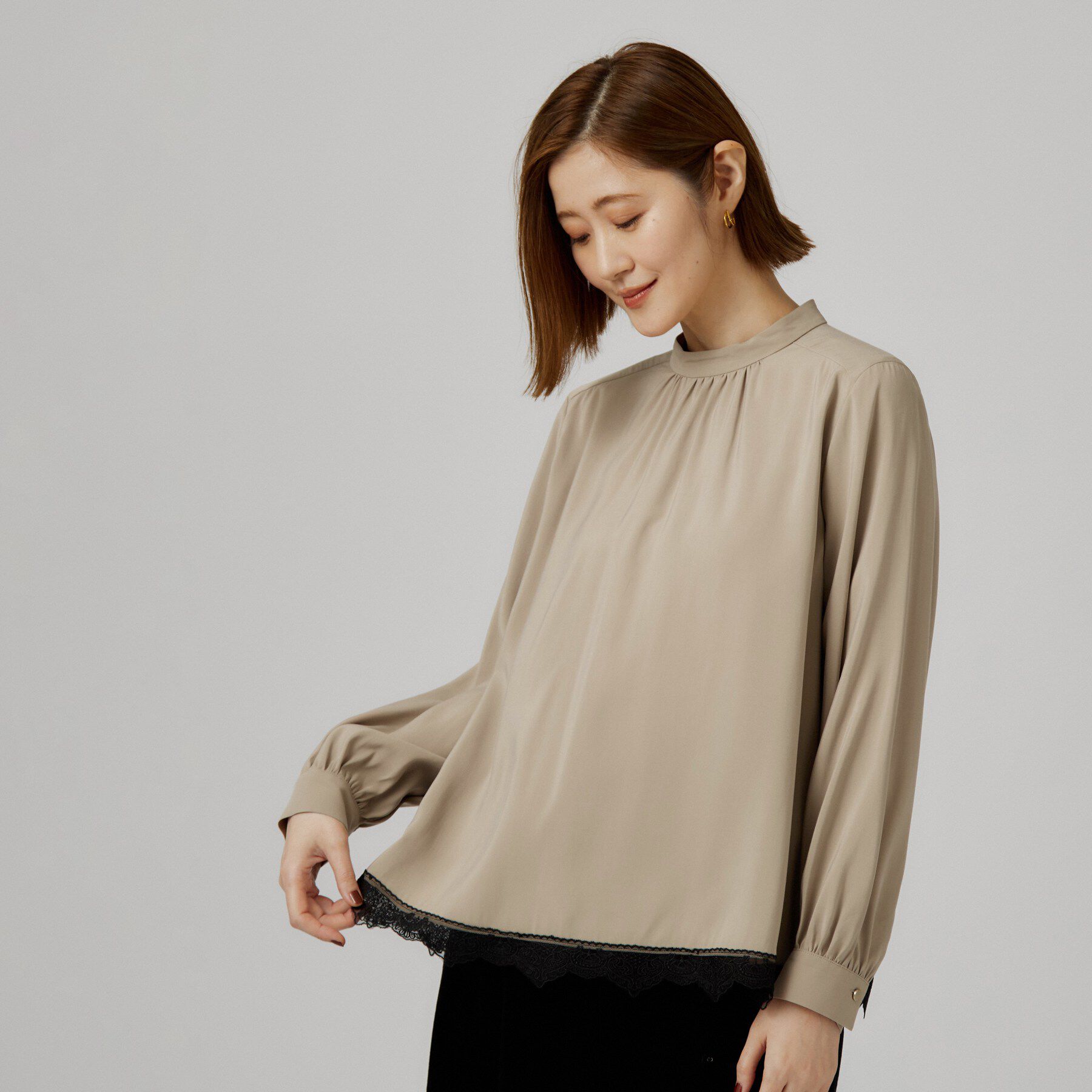 grove「裾レース&times;2WAYボウタイブラウス」|シャツ・ブラウス|