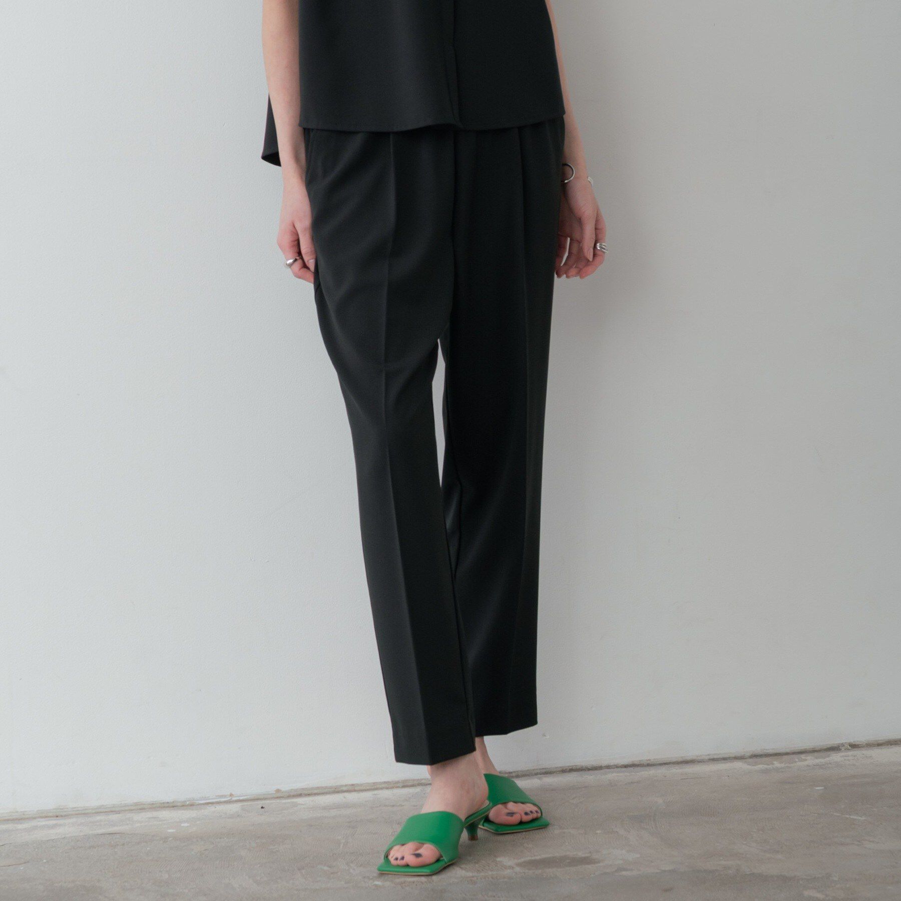 GALLEST「Comfy SET UP｜イージーテーパードパンツ【セットアップ対応／通勤／カセット服／接触冷感／U」|その他|ブラック(019)