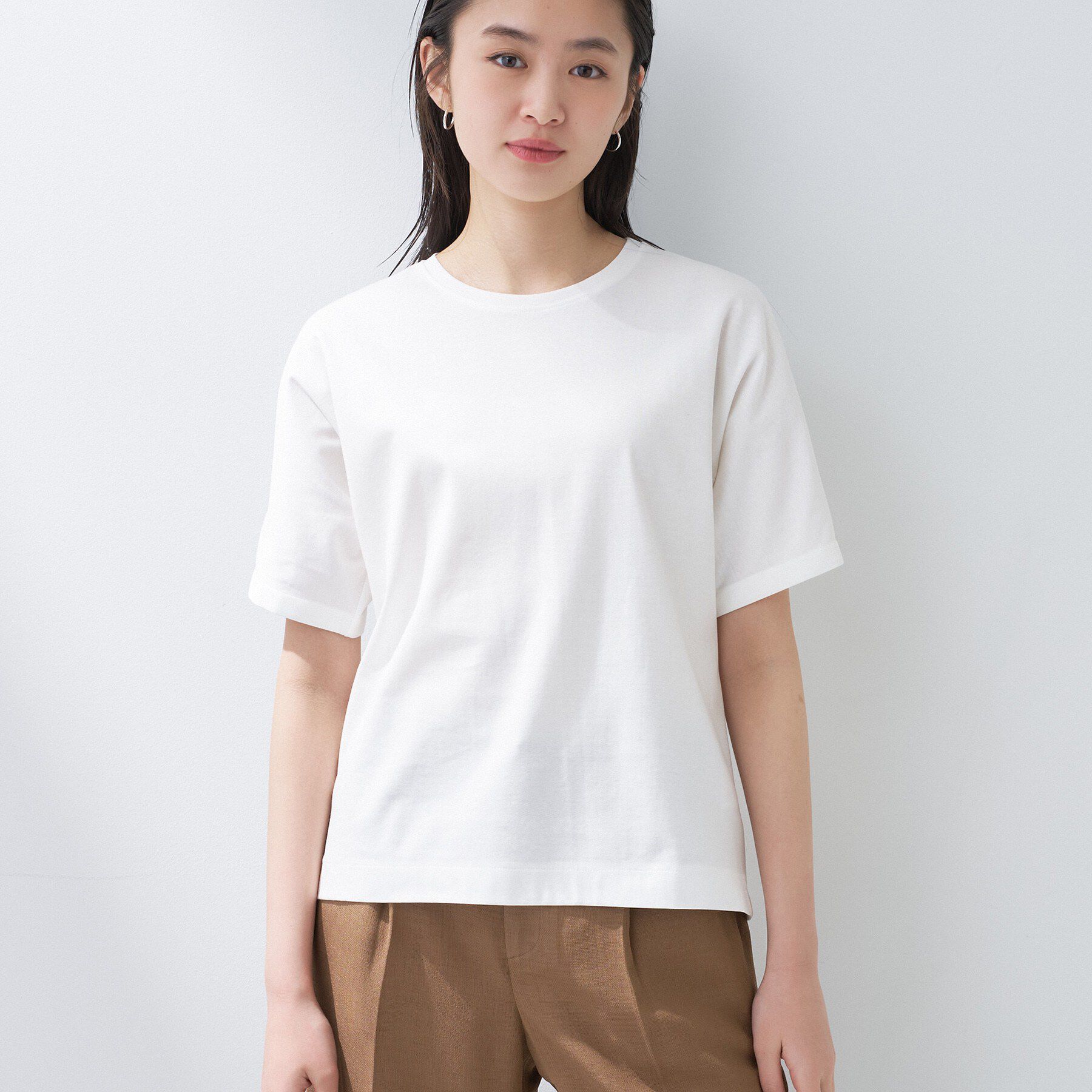INDIVI「【汗ジミ防止／褒められTシャツ】上品カジュアル！ドルマンTシャツ」|Tシャツ・カットソー|